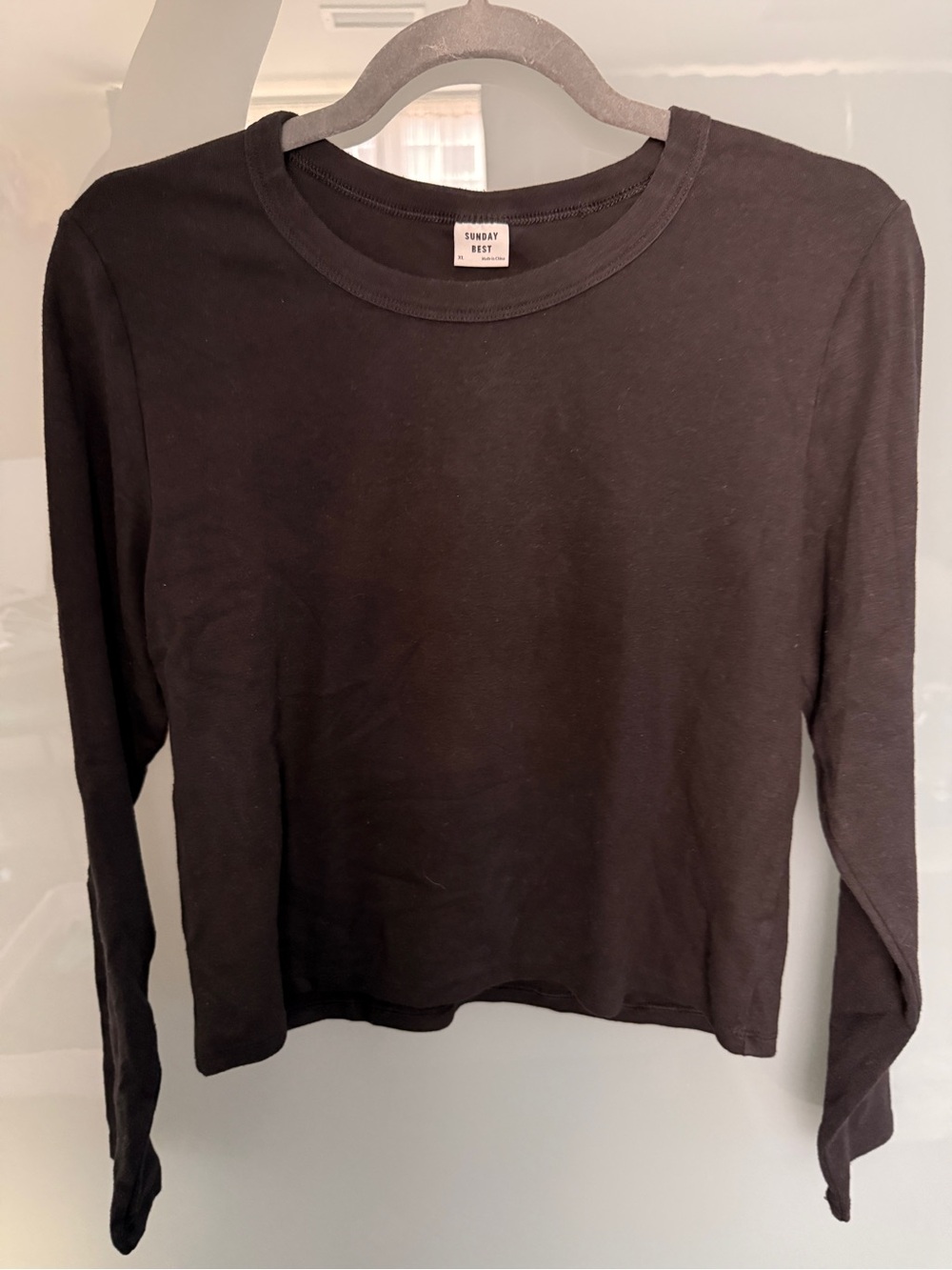 Sunday Best Black Long-Sleeve Crewneck Tee
